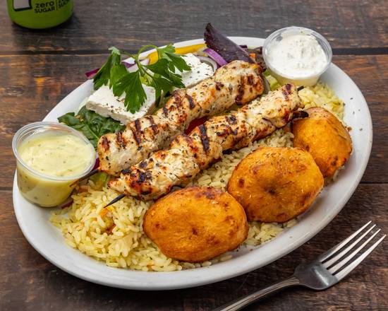 21 Souvlaki Pita Plate (Chicken)