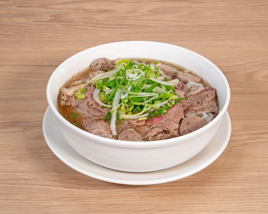 Rare Ribeye, Brisket, Beef Balls & Tendon Pho