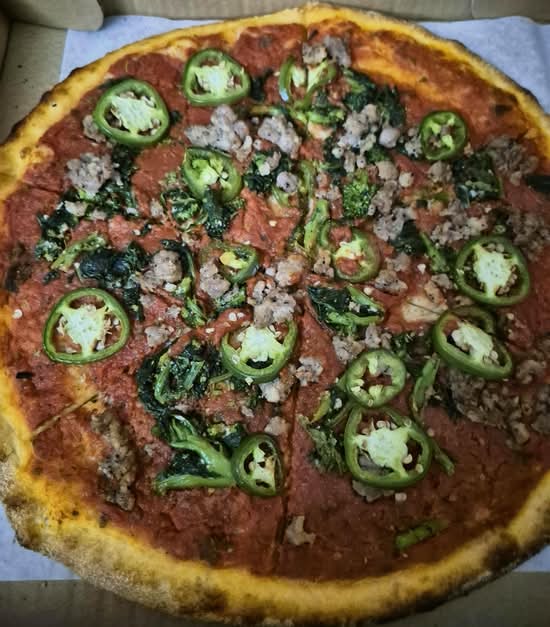 Rapini and Sausage Pizza
