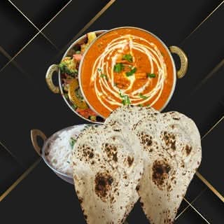 Large Butter Chicken, Large Rice, Large Mix Vegetable & 6 Naan