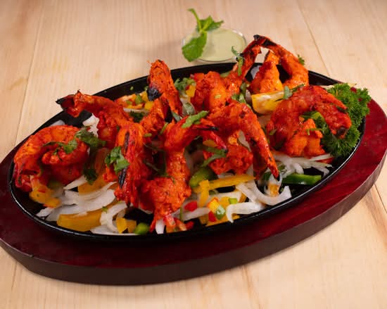 CREVETTES TANDOORI+PAIN TANDOORI PRAWNS +BREAD