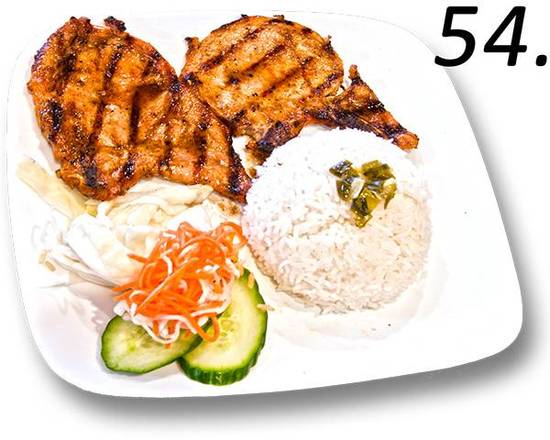 54- Jasmine Rice with Grilled Pork Chop (Dish)