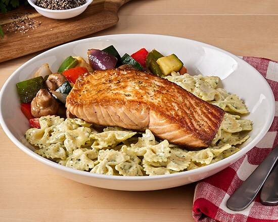 Baked Salmon Alfr-esto Bowl
