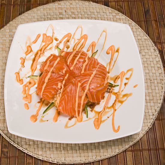 Spicy Salmon Sushi Pizza