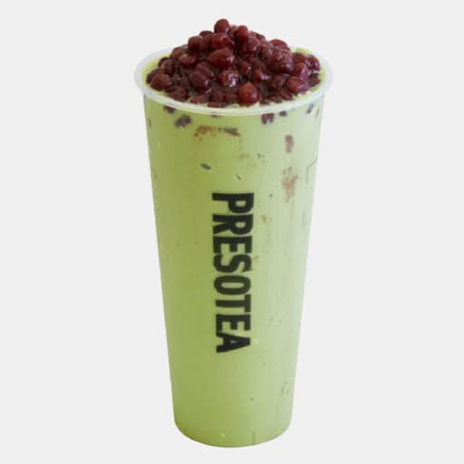 Frappé glacé matcha avec haricots rouges / Matcha Slush with Red Bean