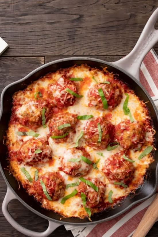 Cheesy baked meatballs