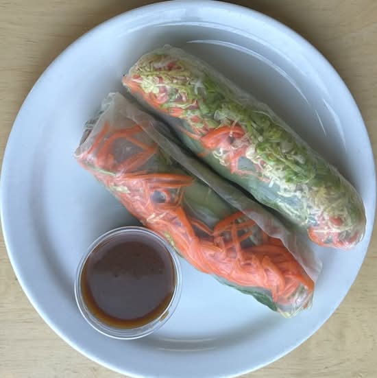 Veggie Rolls (peanut coconut dipping sauce)