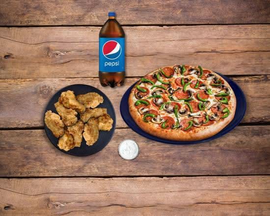 Large Pizza with 3-Toppings + 20 Wings + 2L Pop