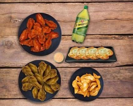 30 Wings +Cheezy Bread (4pcs) + Potato Wedges +2-Liter Pop