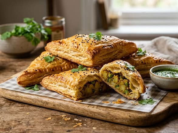 Aloo & green peas Puff Patties