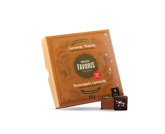 Boîte de Caramels maison – Noir et sel rose de l'Himalaya / Box of homemades caramel – Dark & Himalayan pink salt