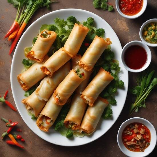 Vegetable Spring Roll (6 Pcs)
