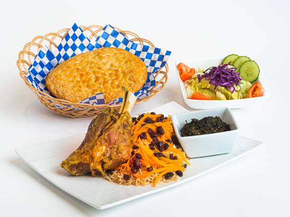 Lamb shank qabuli