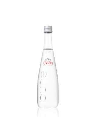 Evian Spring Natural Water Glass Bottle