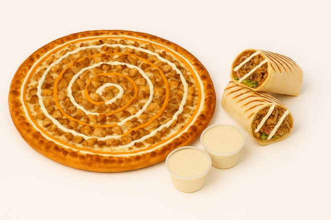 SHAWARMA PIZZA and 2 CHICKEN WRAPS!