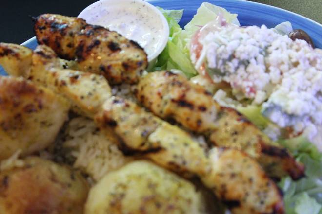 Chicken Souvlaki Plate