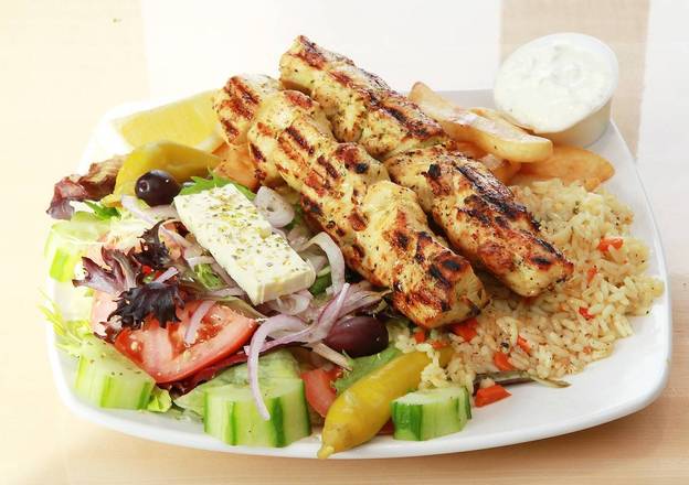 Deux Souvlakis de Poulet sur une Brochette / Two Chicken Souvlaki on a Skewer