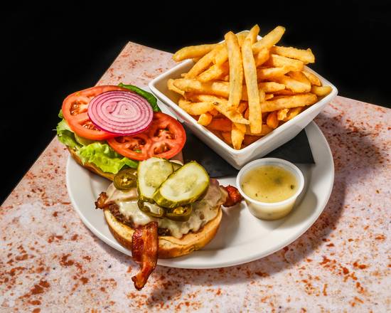 BBQ Bacon Burger And Fries