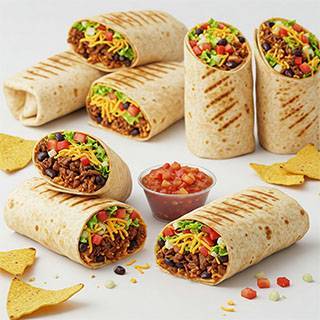 8 Pack Burrito w/ Chips & Salsa