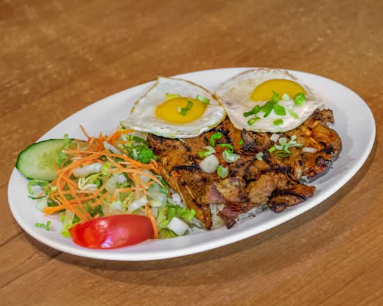 34. Grilled Lemongrass Pork Chop and Egg - Com Suon, Trung Op La