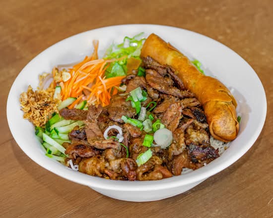 38. Grilled Lemongrass Pork and Spring Roll - Bun Thit Nuong, Cha Gio