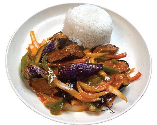 22 Combo Aubergine à la Thaïlandaise (Épicés) / Thai Style Eggplant Combo (Spicy) 泰式香葉茄子