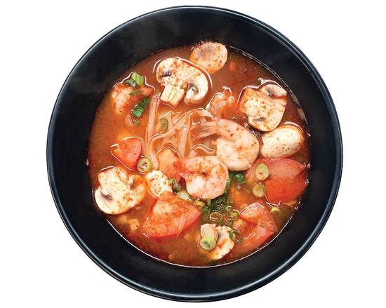 D13 Soupe de nouilles de riz aux crevettes tom yum / Shrimp Tom Yum Rice Noodle Soup 冬蔭蝦湯粉