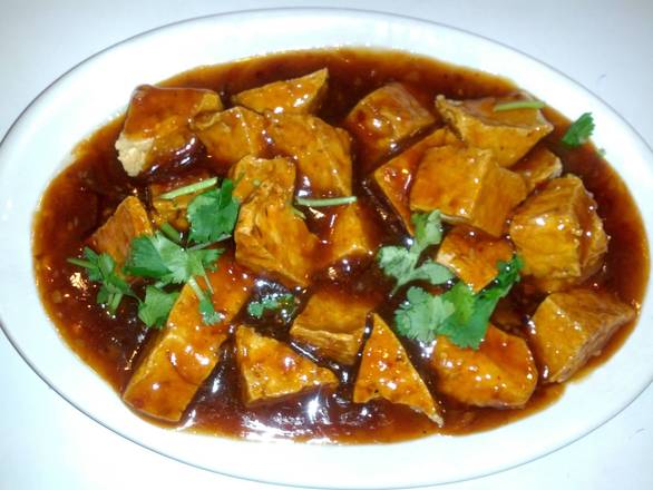 Fried Tofu with Manchurian Sauce
