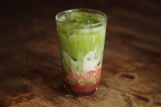 Iced Strawberry Matcha Latte
