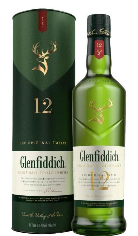 Glenfiddich 12 Year Old Single Malt Scotch Whisky 750 ml bottle