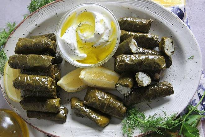 Veg. Dolmades with Greek Yogurt