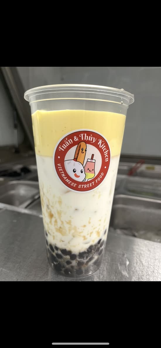 217. Sữa Tươi Trân Châu Đường Đen Kem Trứng/ Brown Sugar Boba Fresh Milk W Egg Cream