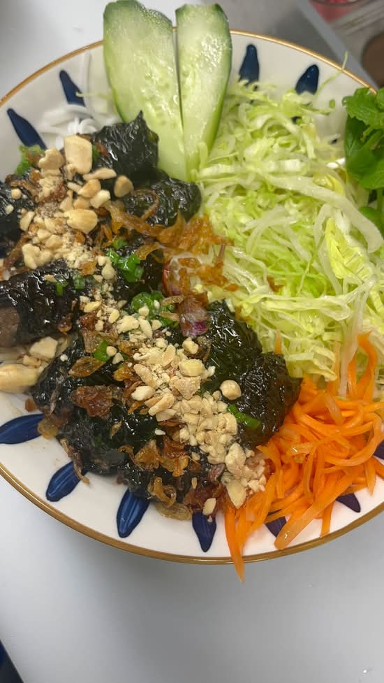 103. Bún Bò Lá Lốt/ Ground Beef Wrapped In Betel Leaf