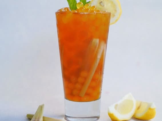 200. Trà Đào Chanh Sả/ Peach, Lemon Grass Tea With Lemon