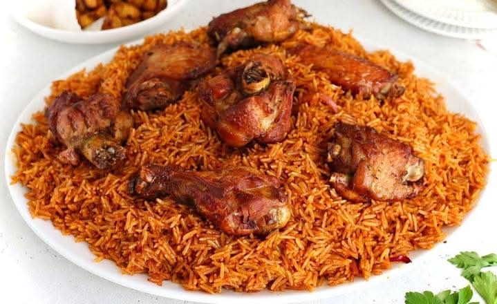 Fried Chicken and Jollof Rice