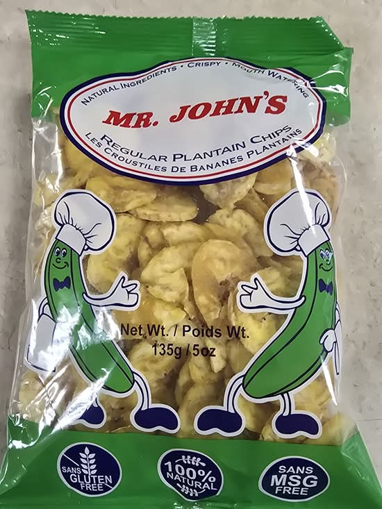 Mr johns unripe plantain chips 135g