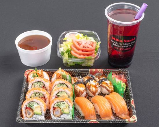 (PC14) Red Dragon Roll (8pcs), BBQ Eel Sushi (3pcs) & Salmon Sushi (3pcs)