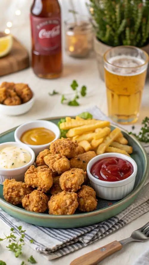 Chicken Popcorn  20pcs    with fries