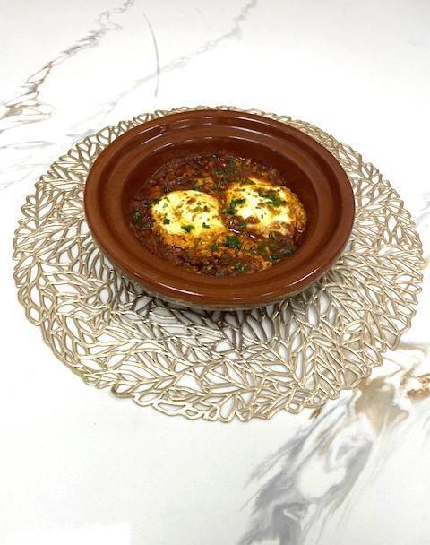 Shakshuka comes with bread
