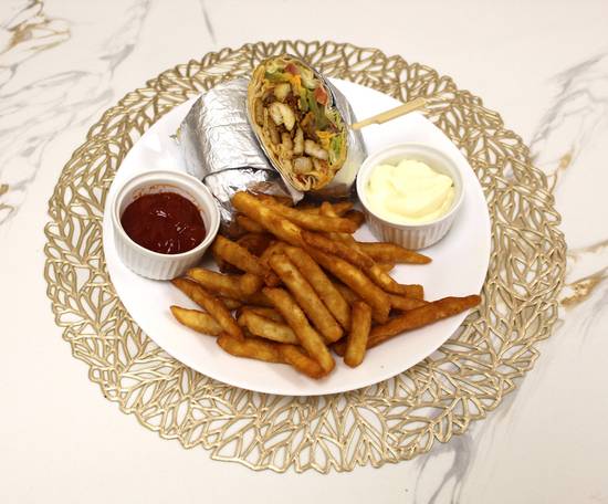 Chicken Wraps with fries