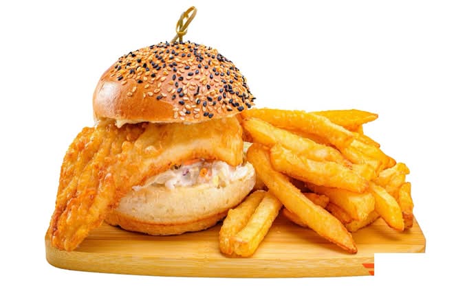 Haddock Fish burger with Fries