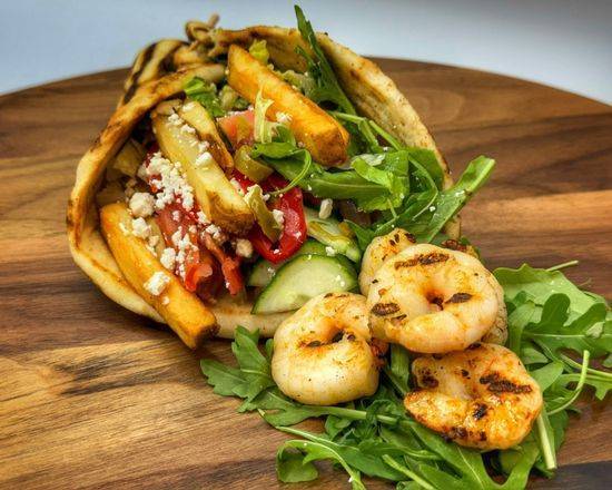 Garlic Butter Shrimp Gyro