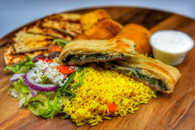 Spanakopita Dinner (Phyllo Pastry Spinach + Feta Pie)