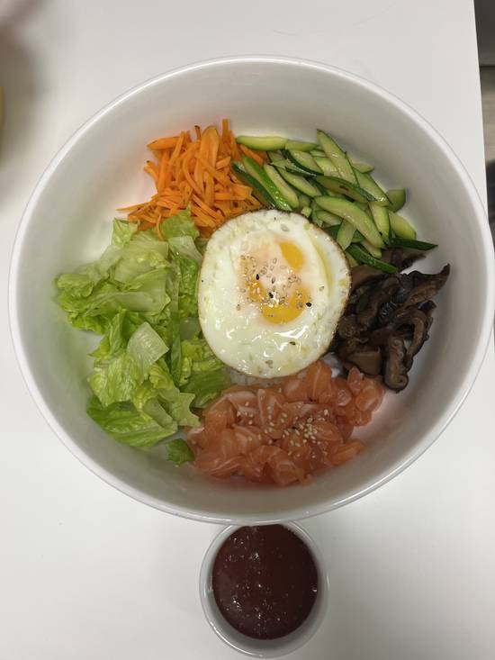 Salmon Bibimbap with Egg
