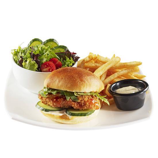 Burger de poulet croustillant