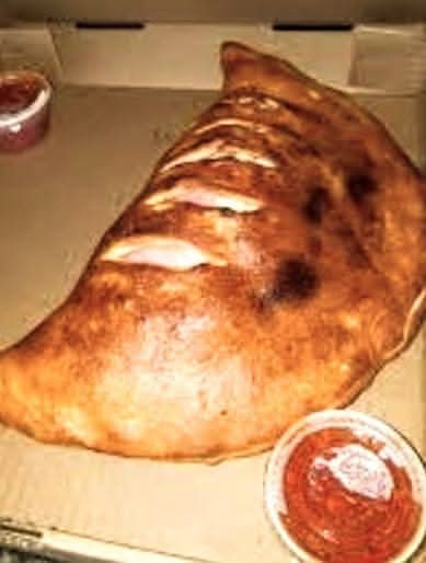 Large baked Panzotti- 3 toppings + marinara sauce