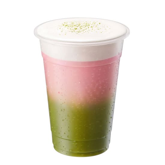 Milk Foam Strawberry Matcha