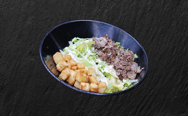 Caesar Salad with Philly steak, Mushroom & Cheese