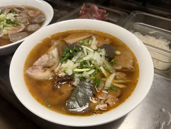 215. Hue Style Beef, Pork and Blood Pudding With Vermicelli in Spicy Soup (Bún Bò Huế)