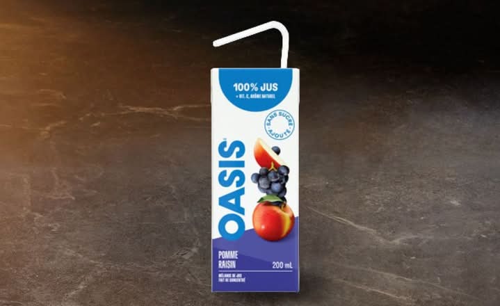 Jus Pomme-Raisin Oasis en boîte / Oasis Grape-Apple Juice Box